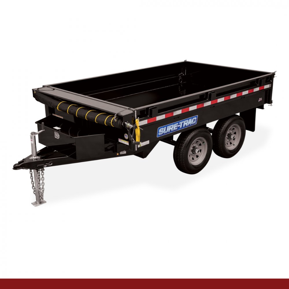6 x 10, 7K Sure-Trac Dump - STANDARD DUTY DECKOVER Hydraulic Dump Trailer