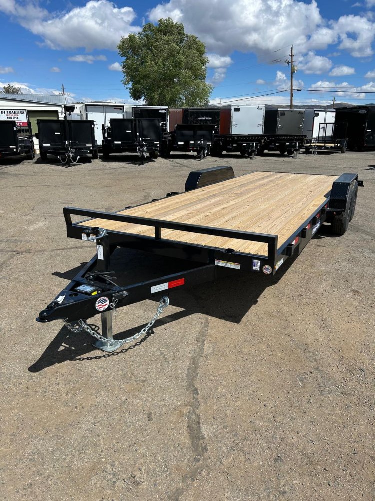 7x22 (20+2) C-Channel Wood Deck Car Hauler - 10K GVWR - Black | Carson City, NV