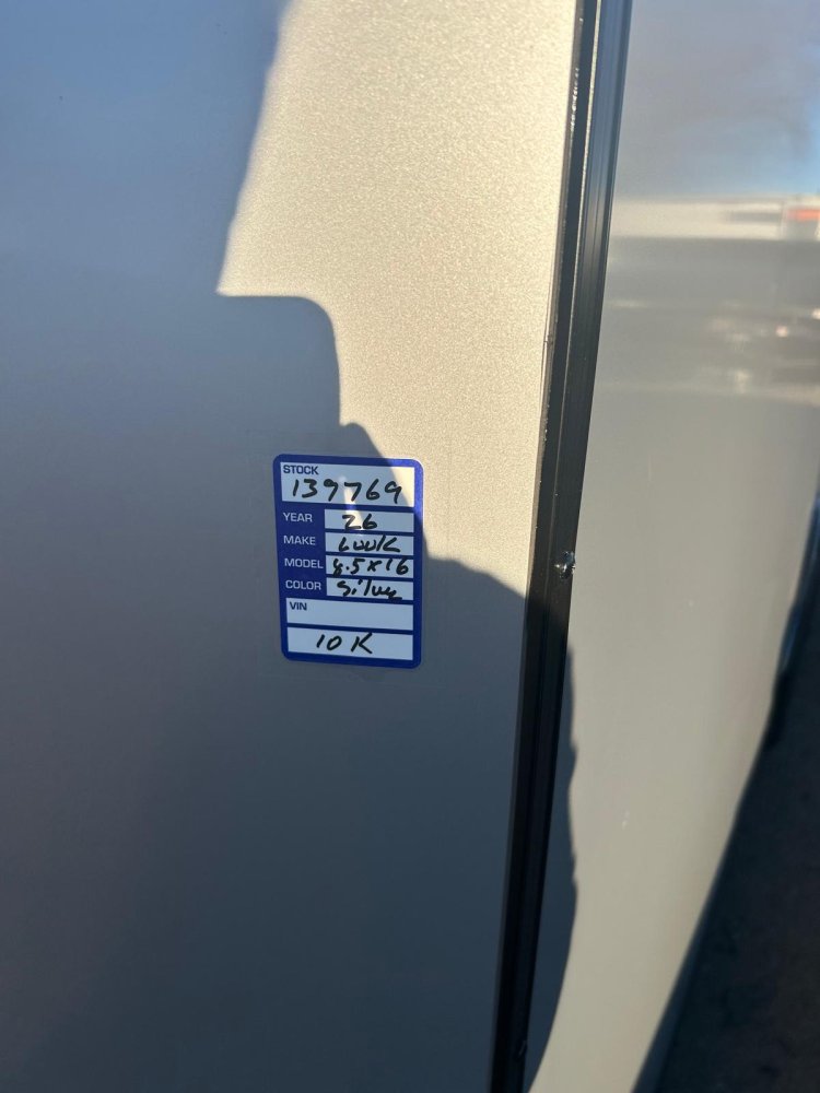 8.5×16 ST DLX Flat Top V-Nose Enclosed Trailer - 10K GVWR - Silver/Black Trim | For Sale in Carson C