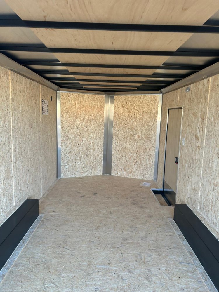 8.5×16 ST DLX Flat Top V-Nose Enclosed Trailer - 10K GVWR - Silver/Black Trim | For Sale in Carson C