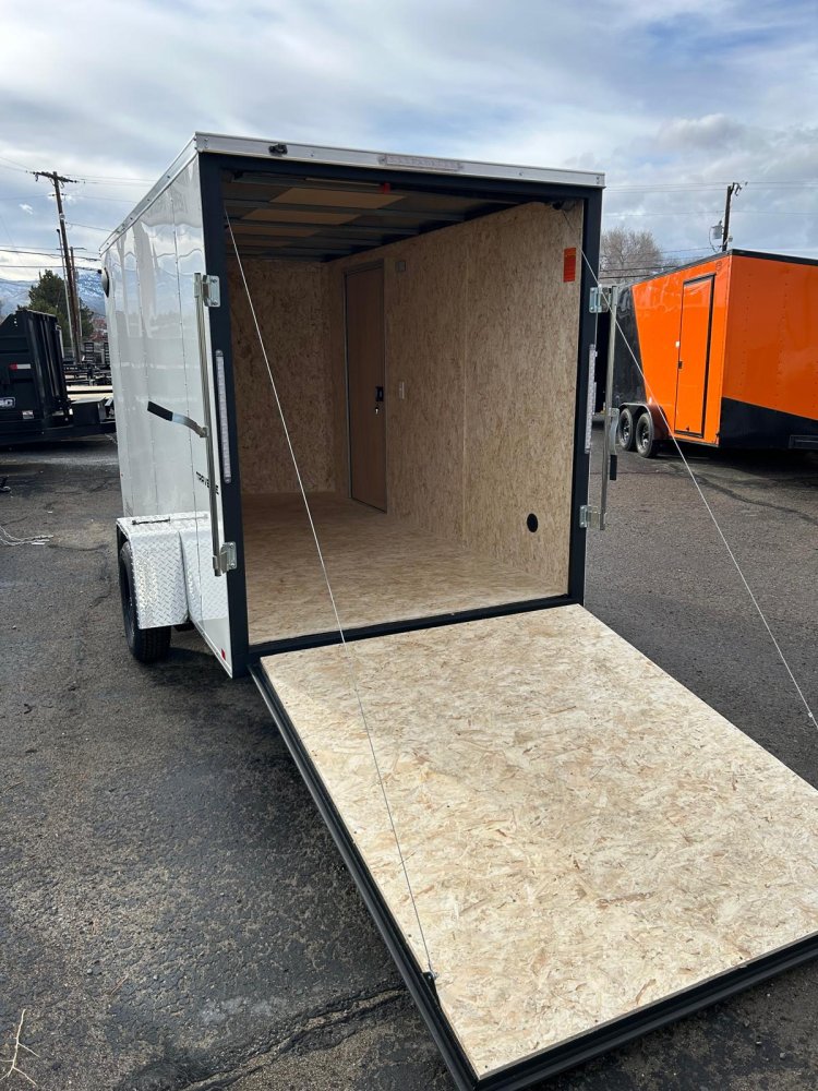 6x12 Traverse Flat Top V-Nose Enclosed Trailer - 3K GVWR - White | Carson City, NV