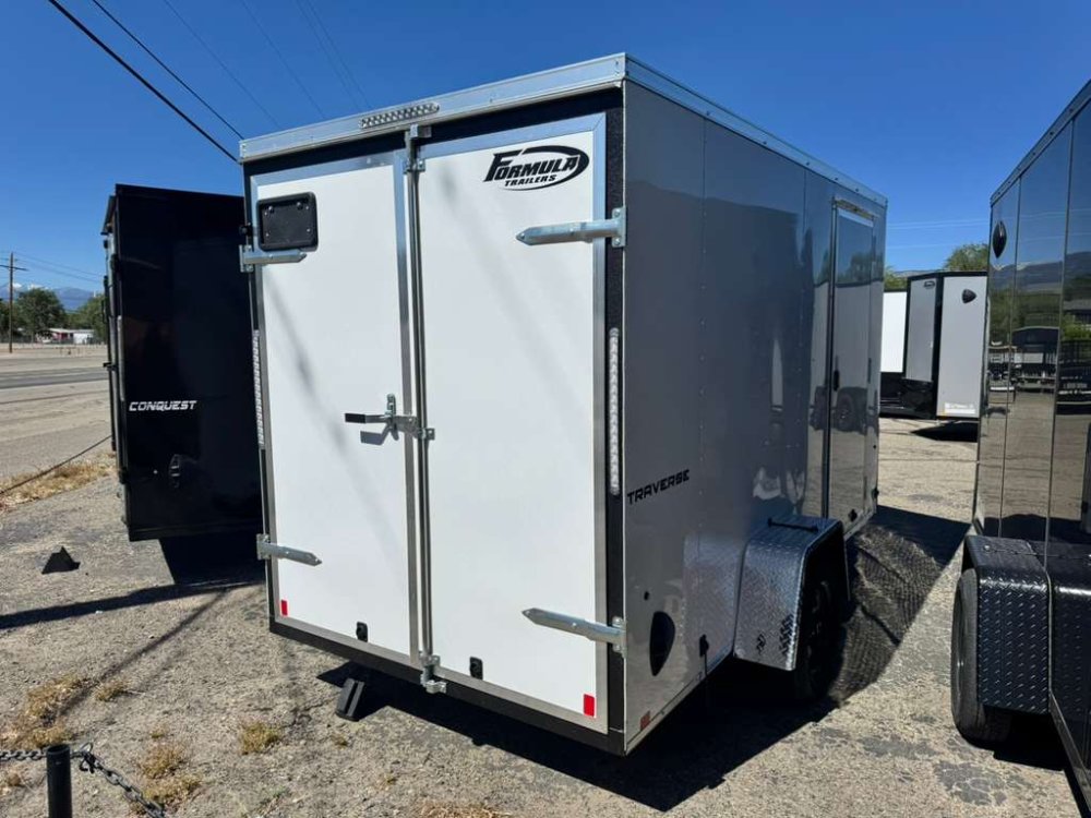 6x12 Traverse Flat Top V-Nose Enclosed Trailer - 3K GVWR - White | Carson City, NV