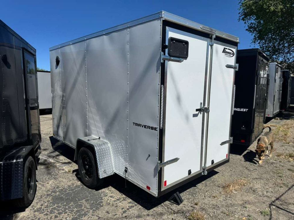 6x12 Traverse Flat Top V-Nose Enclosed Trailer - 3K GVWR - White | Carson City, NV