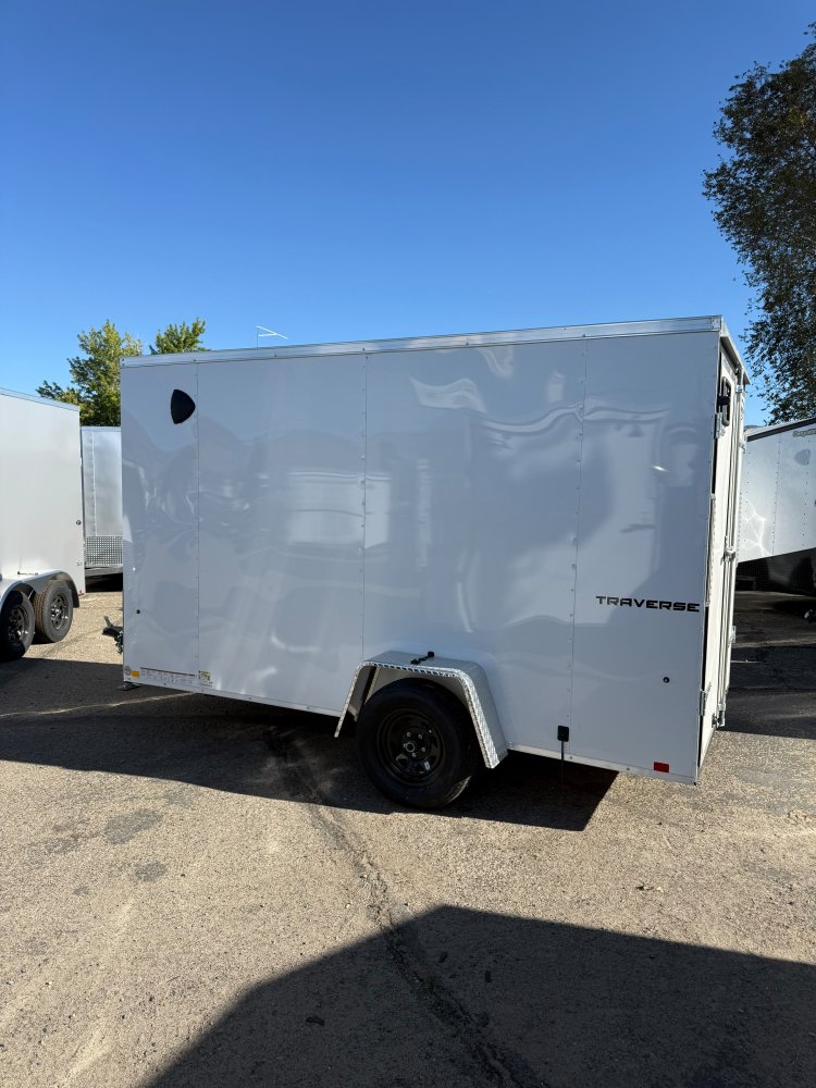 6x12 Traverse Flat Top V-Nose Enclosed Trailer - 3K GVWR - White | Carson City, NV