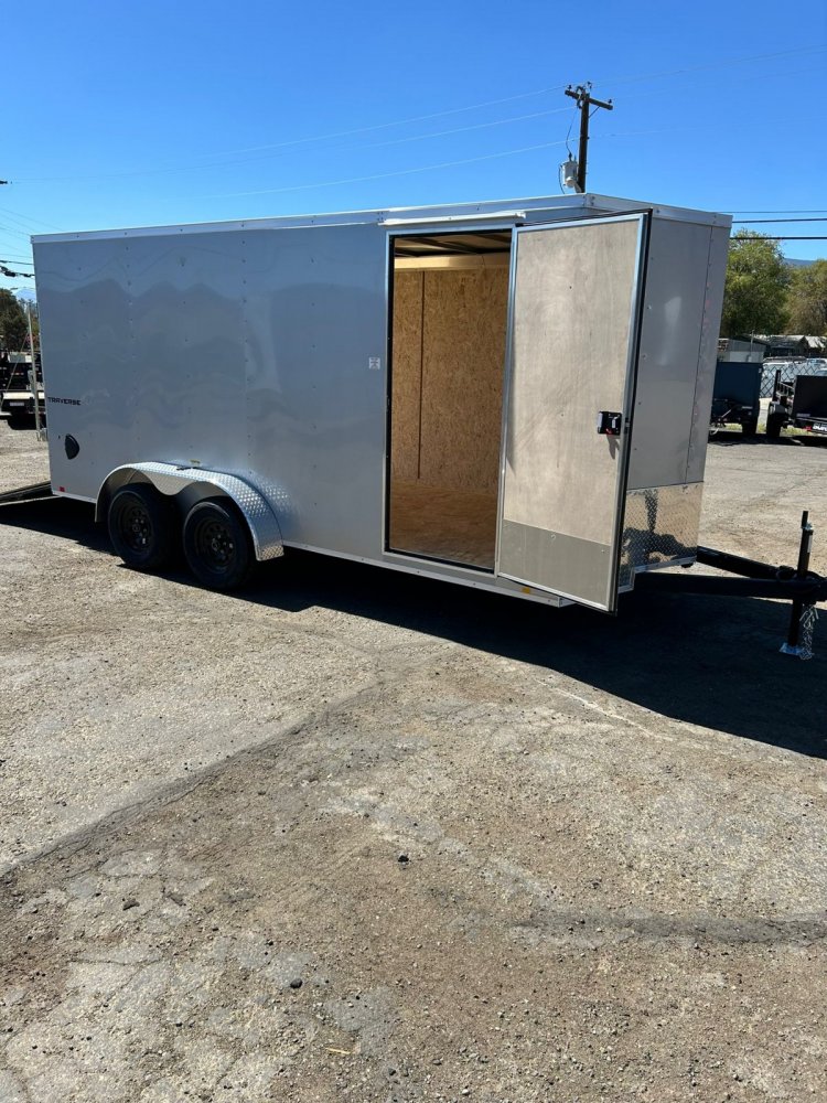 7x14Traverse Flat Top V-Nose Enclosed Trailer