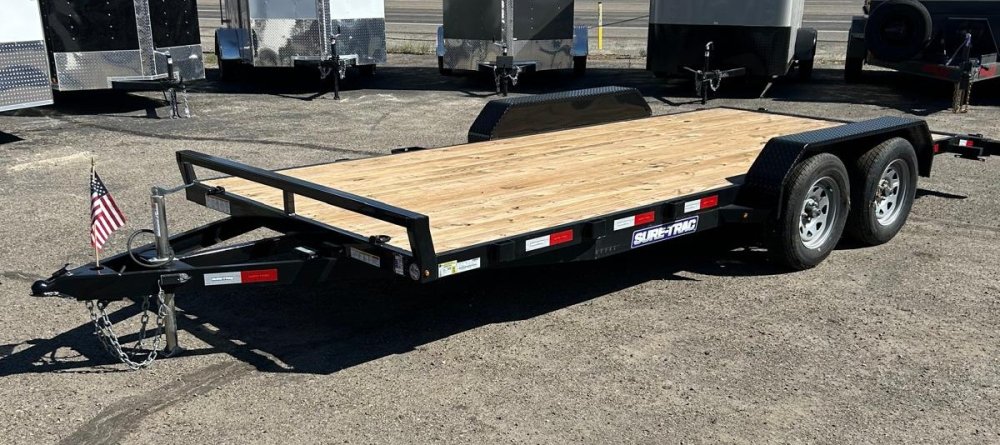 7x18 (14+4) Steel Deck Car Hauler - 7K GVWR - Black | Carson City, NV