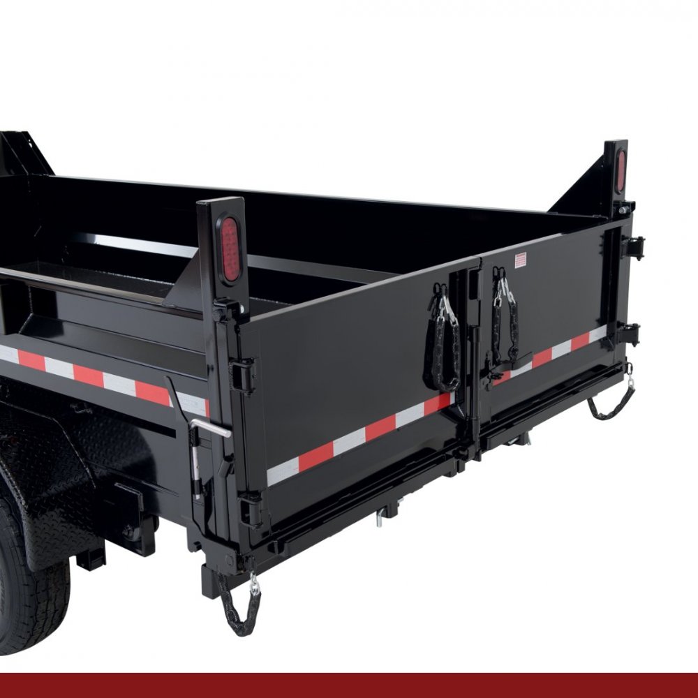 82" x 12, 14K Sure-Trac Dump - HD LOW PROFILE DUAL RAM Hydraulic Dump Trailer