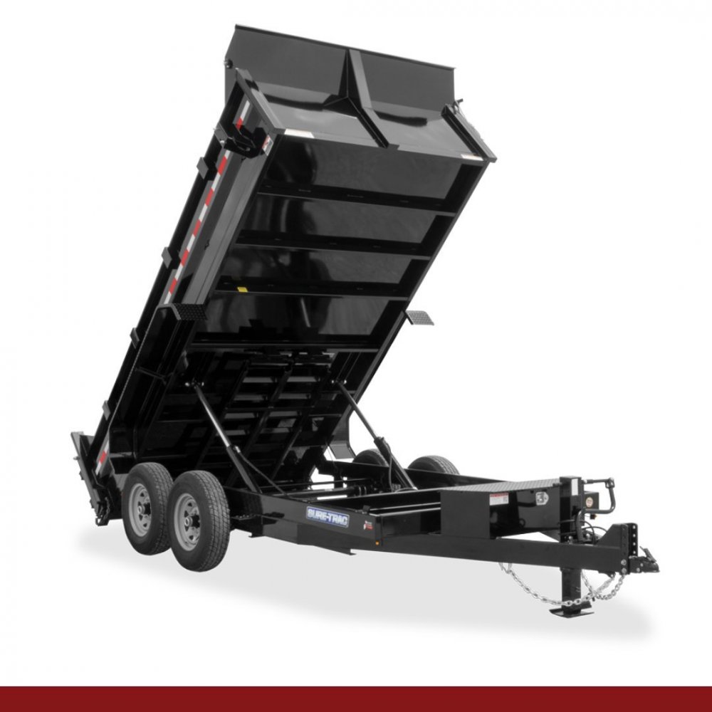 82" x 14, 14K Sure-Trac Dump - HD LOW PROFILE DUAL RAM Hydraulic Dump Trailer