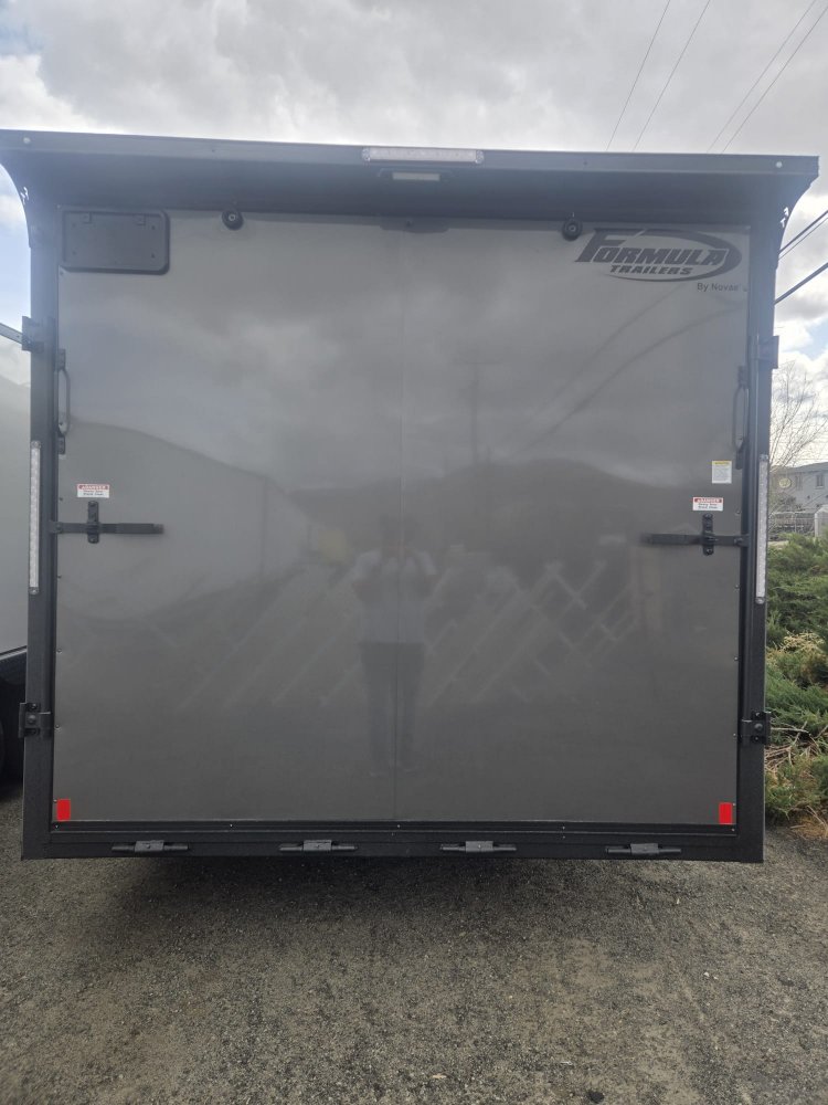 8.5x20 Formula Traverse Flat Top V-Nose Enclosed Trailer - Charcoal