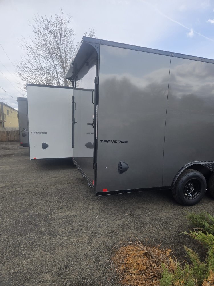 8.5x20 Formula Traverse Flat Top V-Nose Enclosed Trailer - Charcoal