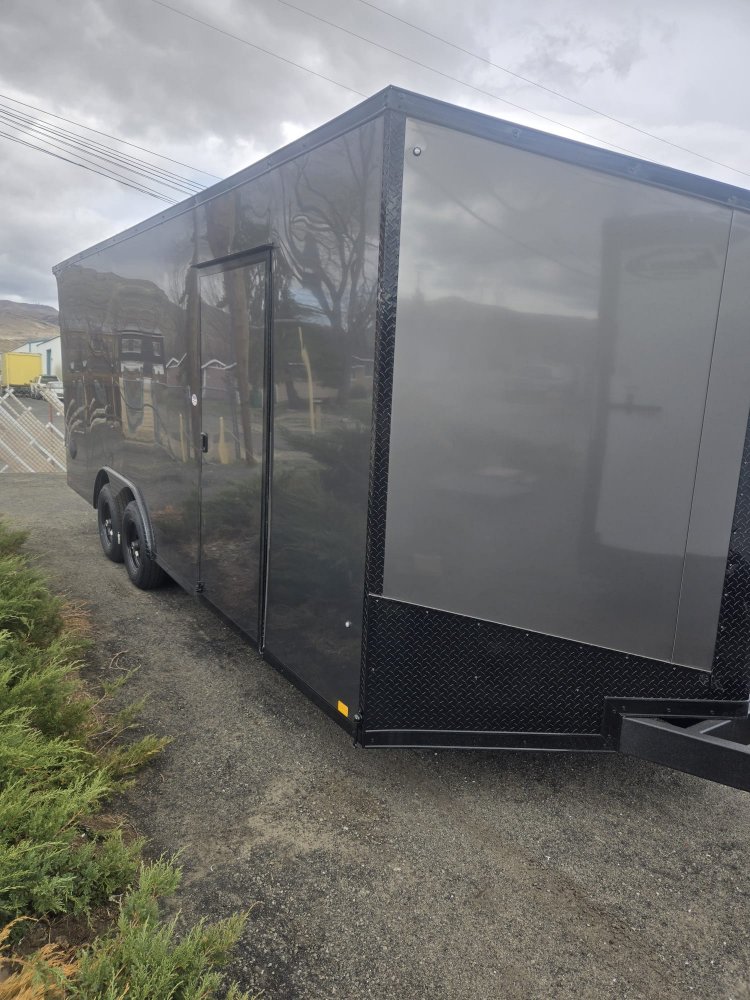 8.5x20 Formula Traverse Flat Top V-Nose Enclosed Trailer - Charcoal