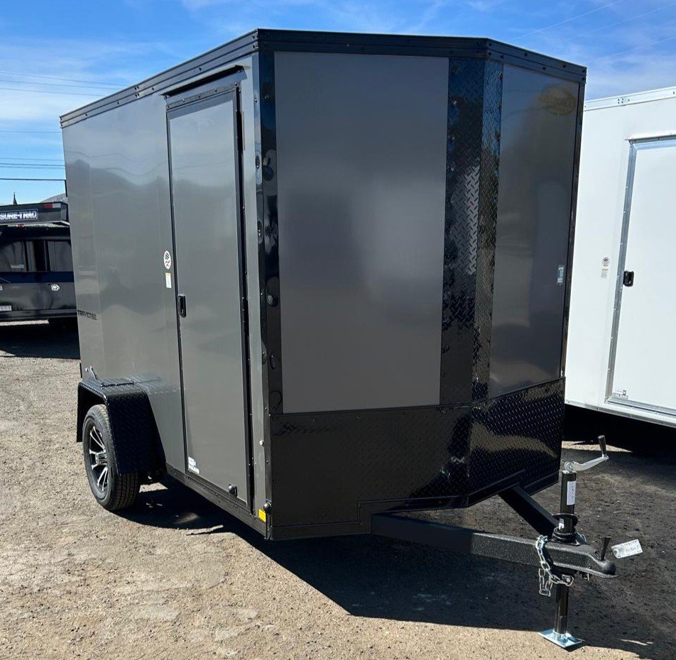 6x10 Traverse Flat Top V-Nose Enclosed Trailer - 3K GVWR - Charcoal/Black | Carson City, NV