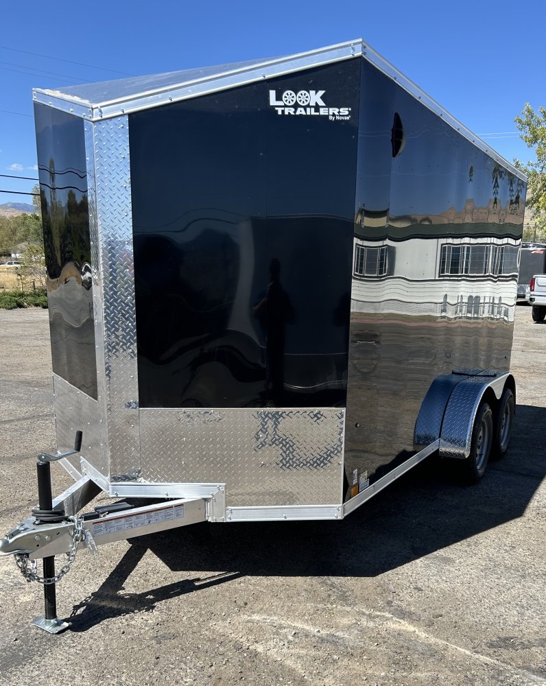 7x14 ST DLX Flat Top V-Nose Enclosed Trailer - 7K GVWR - Black | Carson City, NV