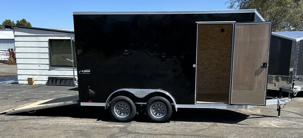 7x14 ST DLX Flat Top V-Nose Enclosed Trailer - 7K GVWR - Black | Carson City, NV