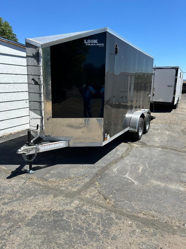 7x14 ST DLX Flat Top V-Nose Enclosed Trailer - 7K GVWR - Black | Carson City, NV