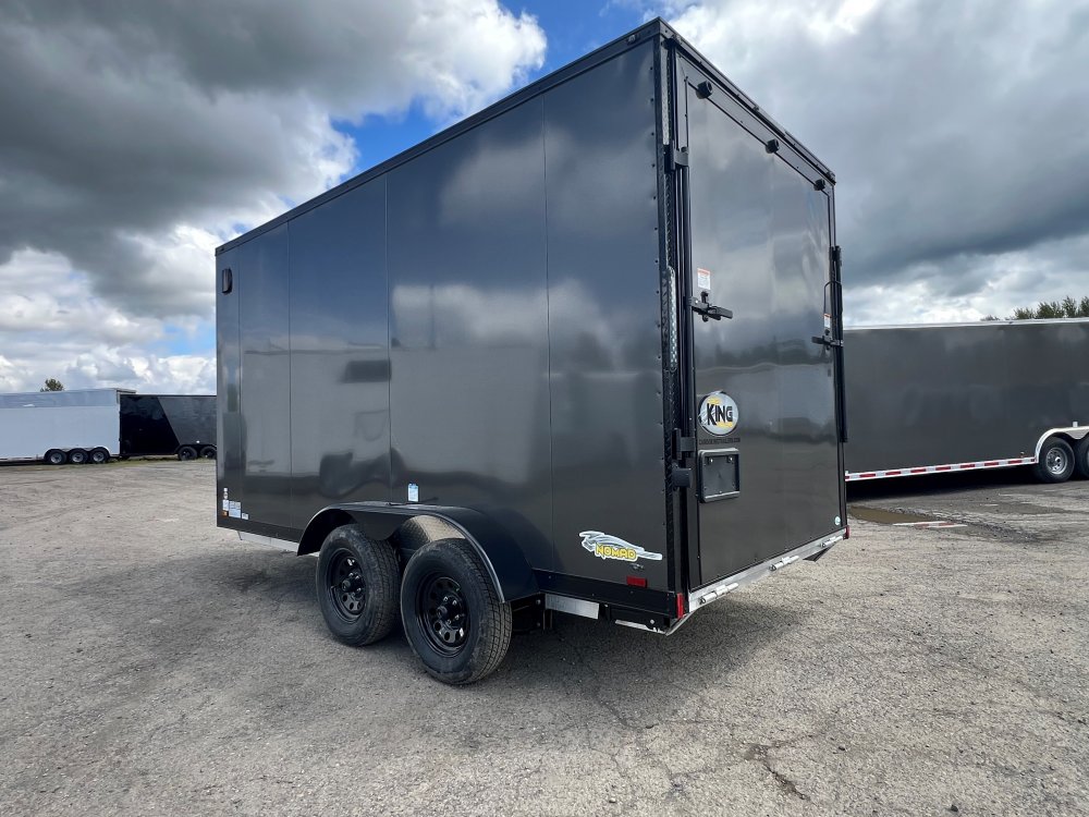 7x14 Cargo King Enclosed Trailer - Metallic Charcoal Gray