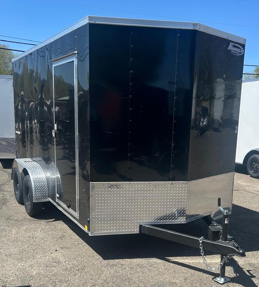 7x14 Traverse Flat Top V-Nose Enclosed Trailer - 7K GVWR - Black | Carson City, NV