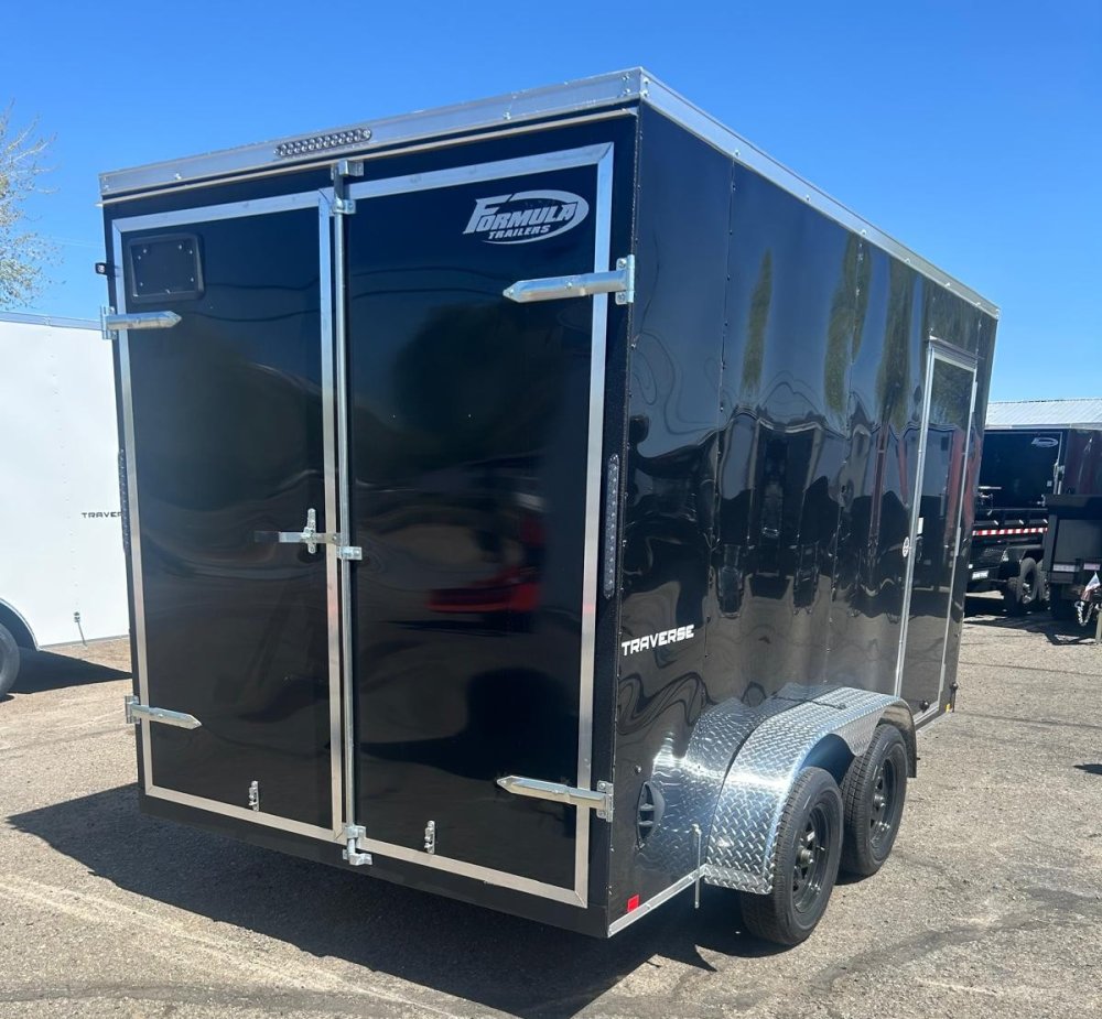 7x14 Traverse Flat Top V-Nose Enclosed Trailer - 7K GVWR - Black | Carson City, NV