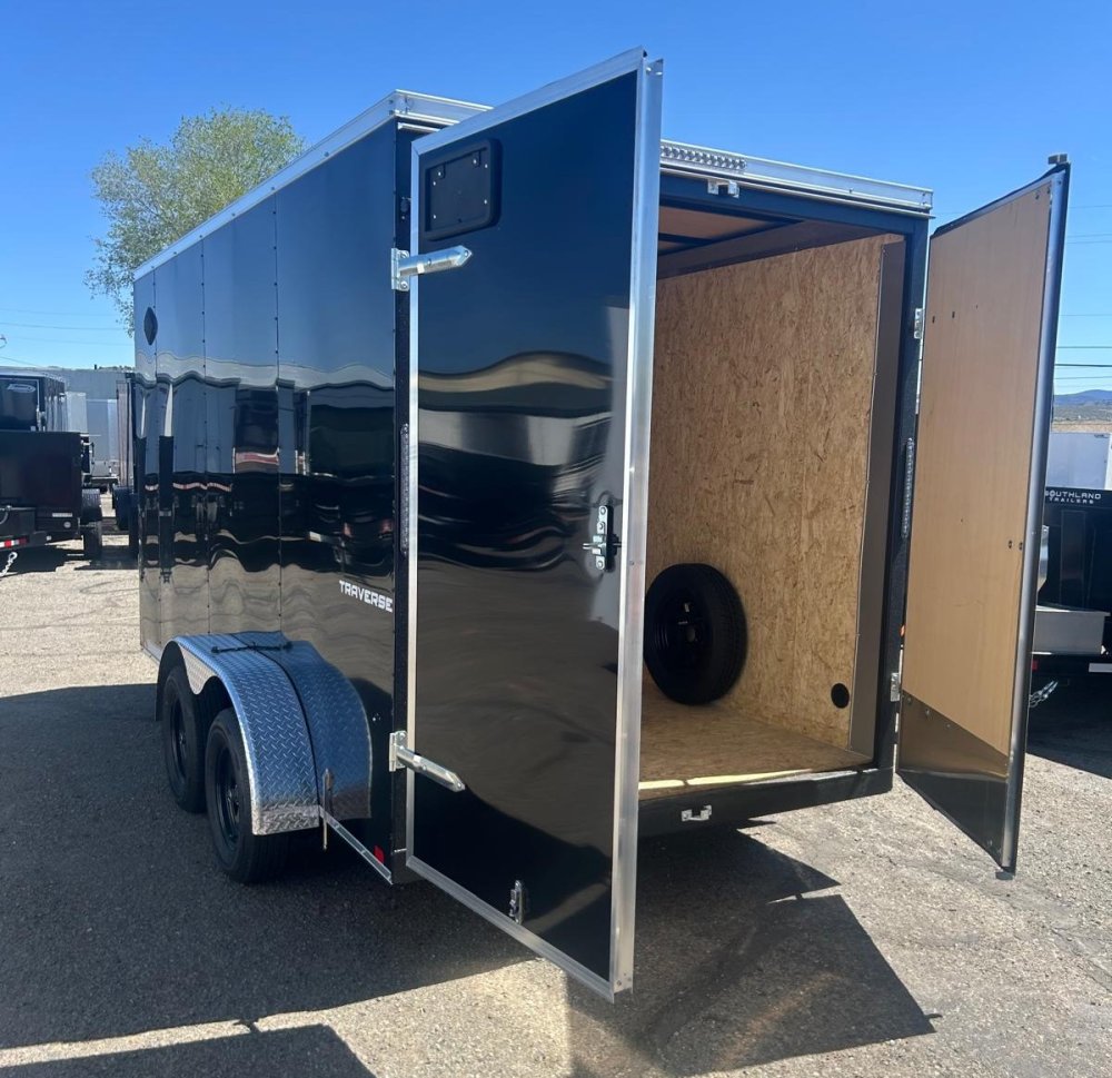 7x14 Traverse Flat Top V-Nose Enclosed Trailer - 7K GVWR - Black | Carson City, NV