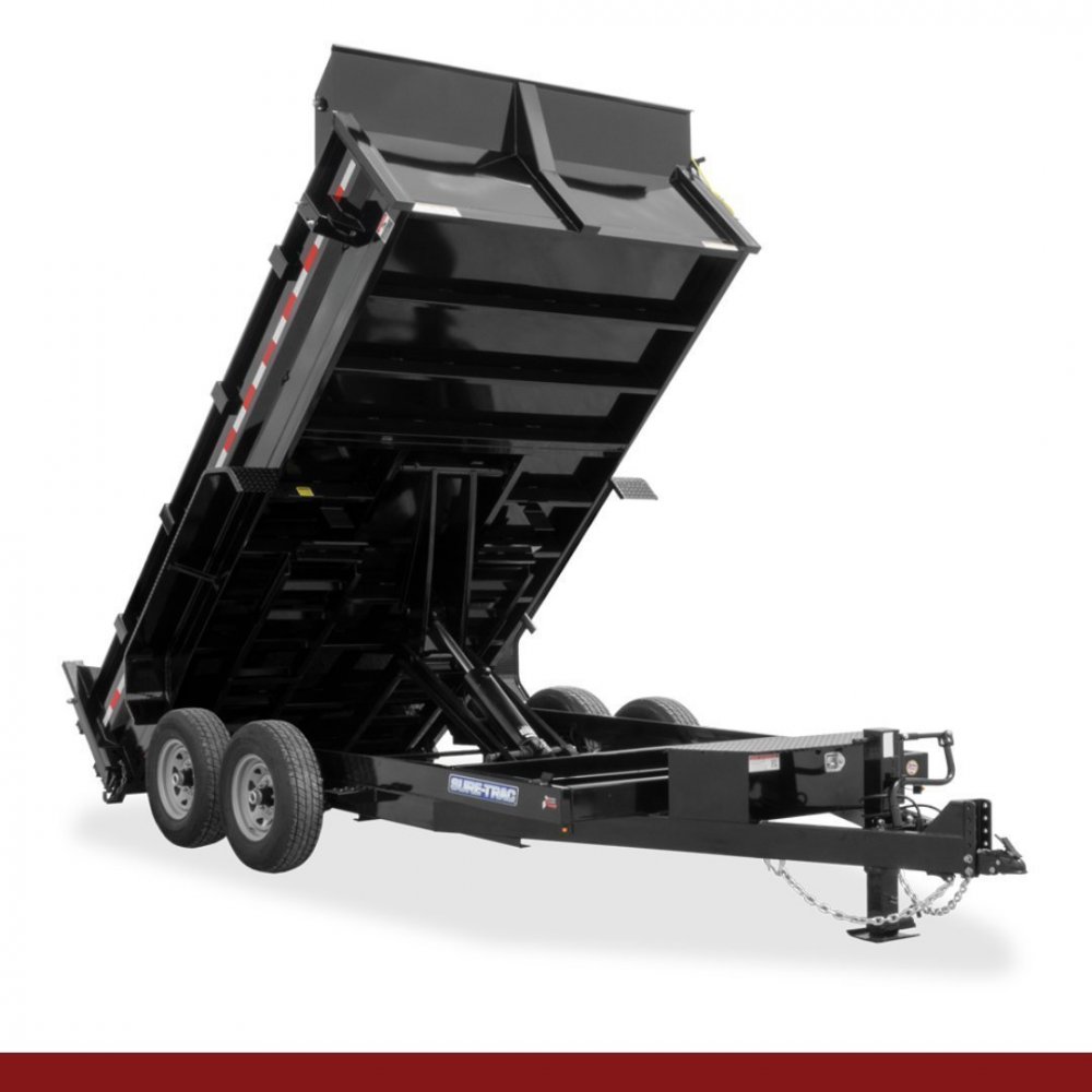 82" x 16, 16K Sure-Trac Dump - HD LOW PROFILE SCISSOR Hydraulic Dump Trailer