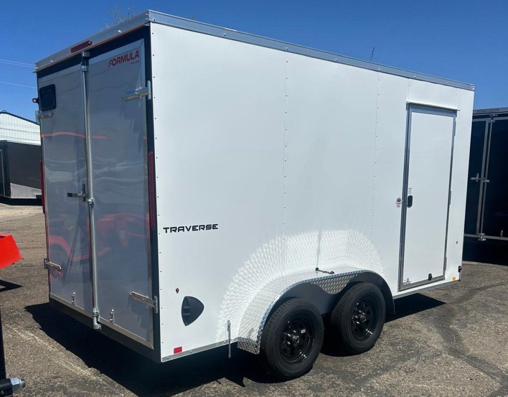 7x14 Traverse Flat Top V-Nose Enclosed Trailer - 7K GVWR - White | Carson City, NV