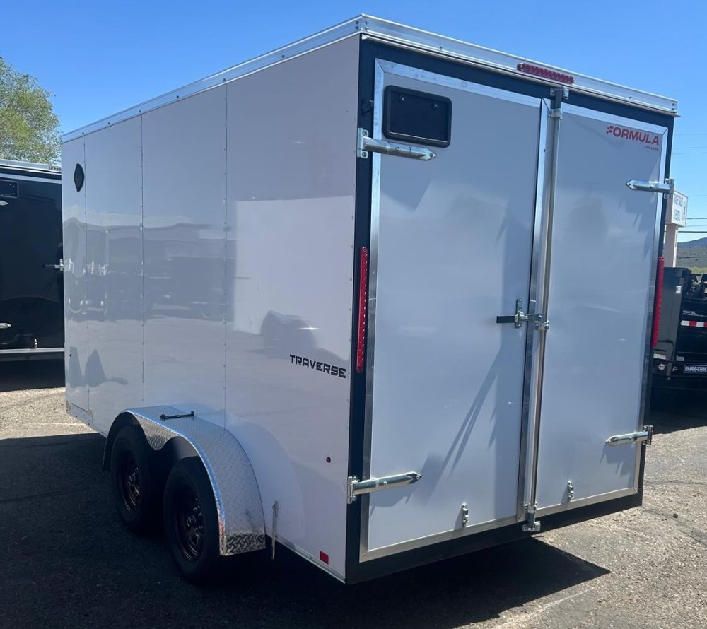 7x14 Traverse Flat Top V-Nose Enclosed Trailer - 7K GVWR - White | Carson City, NV