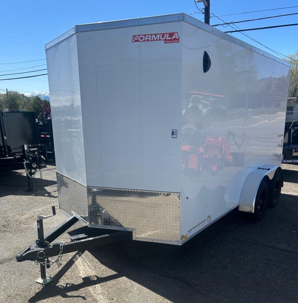 7x14 Traverse Flat Top V-Nose Enclosed Trailer - 7K GVWR - White | Carson City, NV