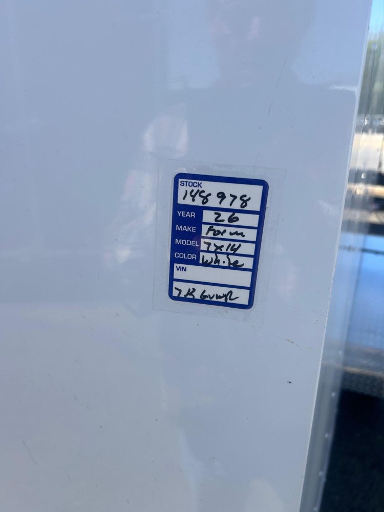 7x14 Traverse Flat Top V-Nose Enclosed Trailer - 7K GVWR - White | Carson City, NV