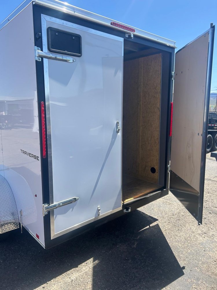 7x14 Traverse Flat Top V-Nose Enclosed Trailer - 7K GVWR - White | Carson City, NV