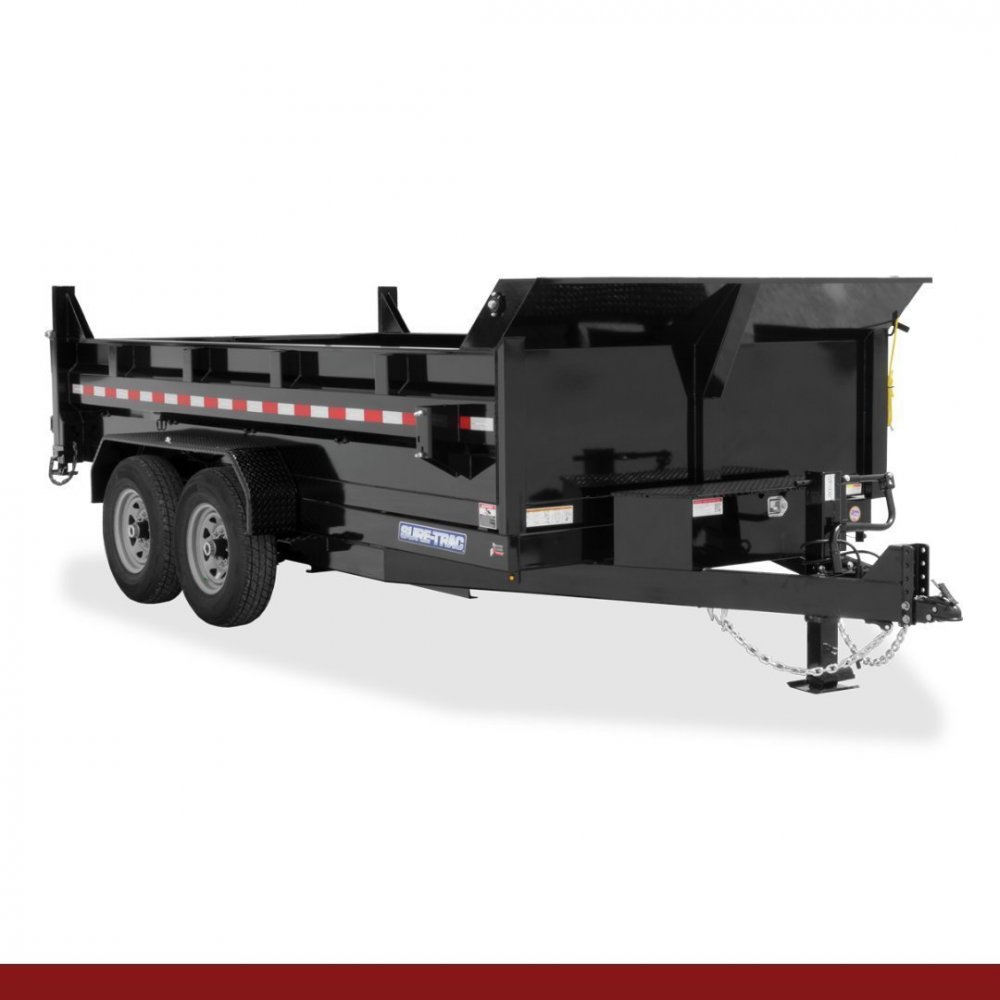 82" x 12, 12K Sure-Trac Dump - HD LOW PROFILE TELESCOPIC Hydraulic Dump Trailer