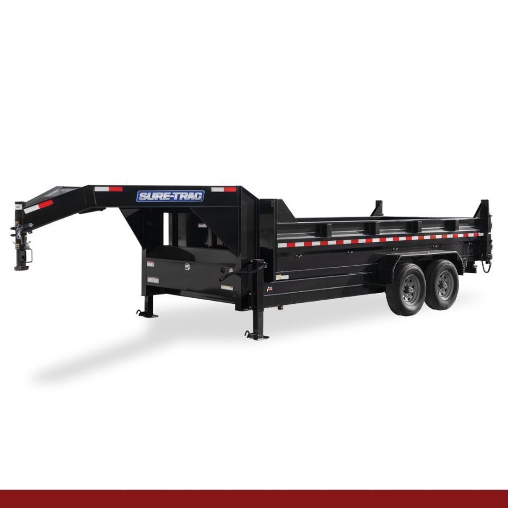 82" x 12, 12K Sure-Trac Dump - HD LOW PROFILE TELESCOPIC Hydraulic Dump Trailer