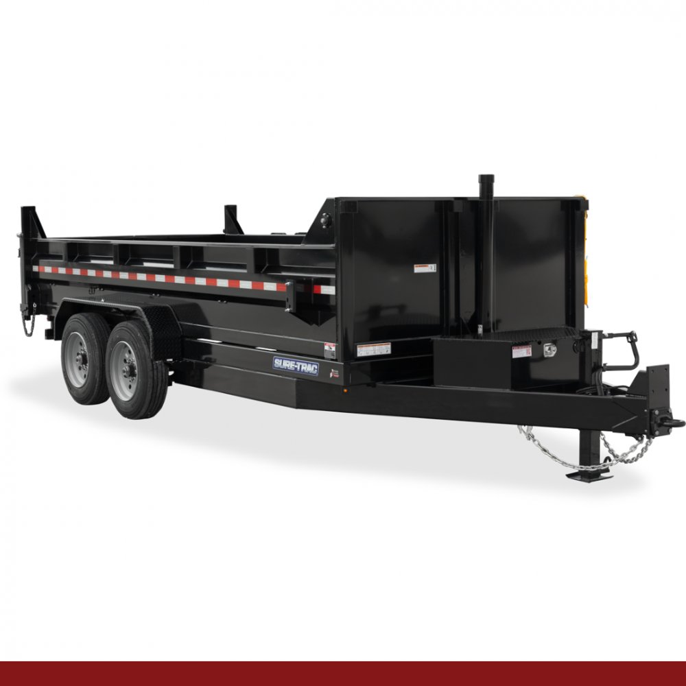 82" x 12, 12K Sure-Trac Dump - HD LOW PROFILE TELESCOPIC Hydraulic Dump Trailer