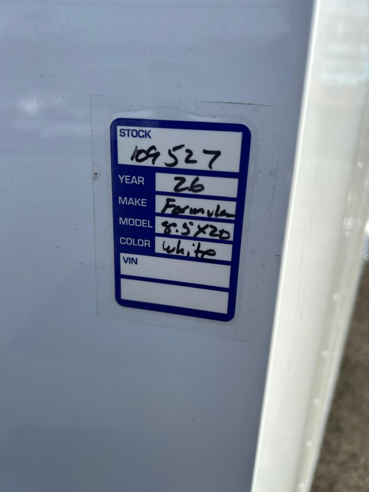 8' 5"x20' Formula Enclosed Car Hauler