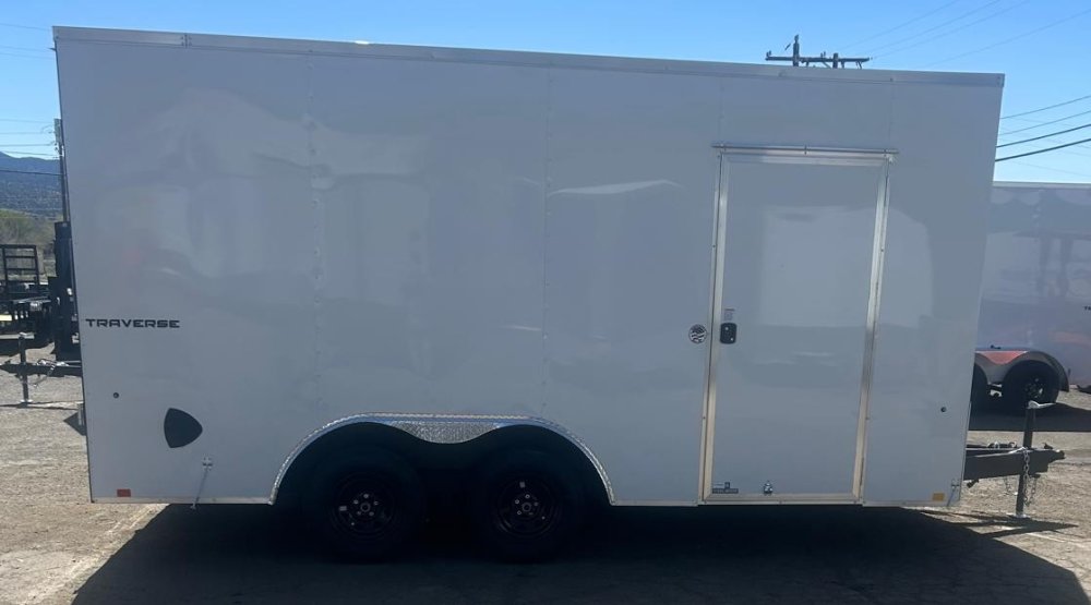 8.5x16 Traverse Flat Top V-Nose Enclosed Trailer - 7K GVWR - White | Carson City, NV