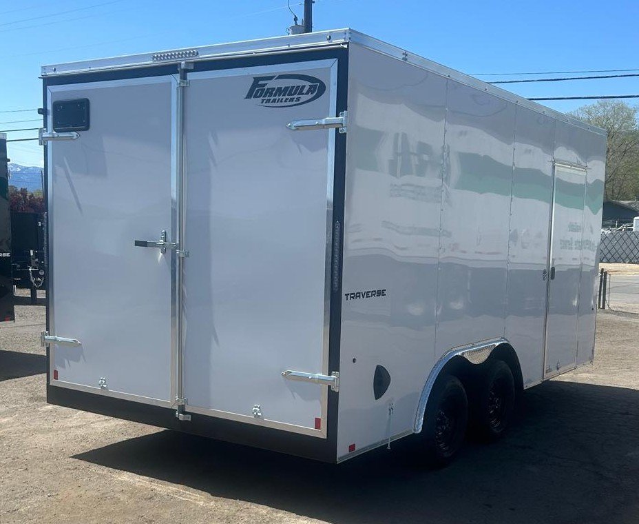 8.5x16 Traverse Flat Top V-Nose Enclosed Trailer - 7K GVWR - White | Carson City, NV