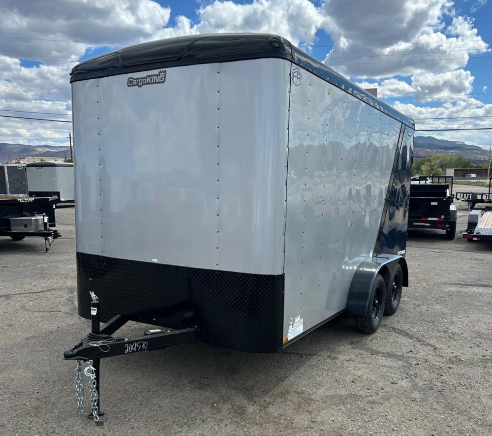 7x14 Cargo King Enclosed Trailer - Dove Gray with Blackout Package