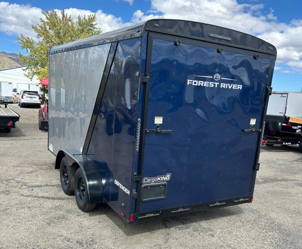 7x14 Cargo King Enclosed Trailer - Dove Gray with Blackout Package