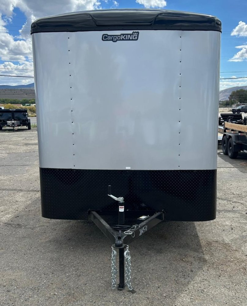 7x14 Cargo King Enclosed Trailer - Dove Gray with Blackout Package