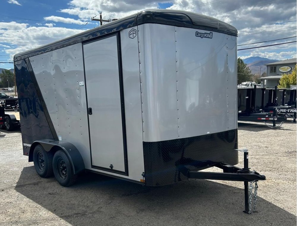 7x14 Cargo King Enclosed Trailer - Dove Gray with Blackout Package