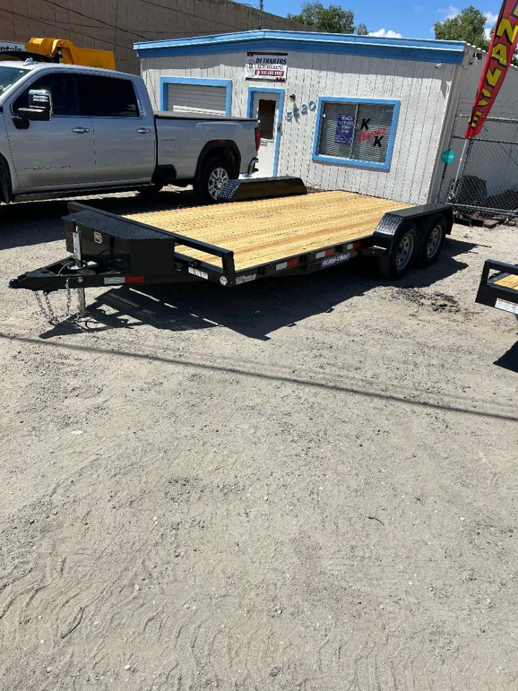 7x18 (16+2) C-Channel Wood Deck Car Hauler - Black | Carson City, NV