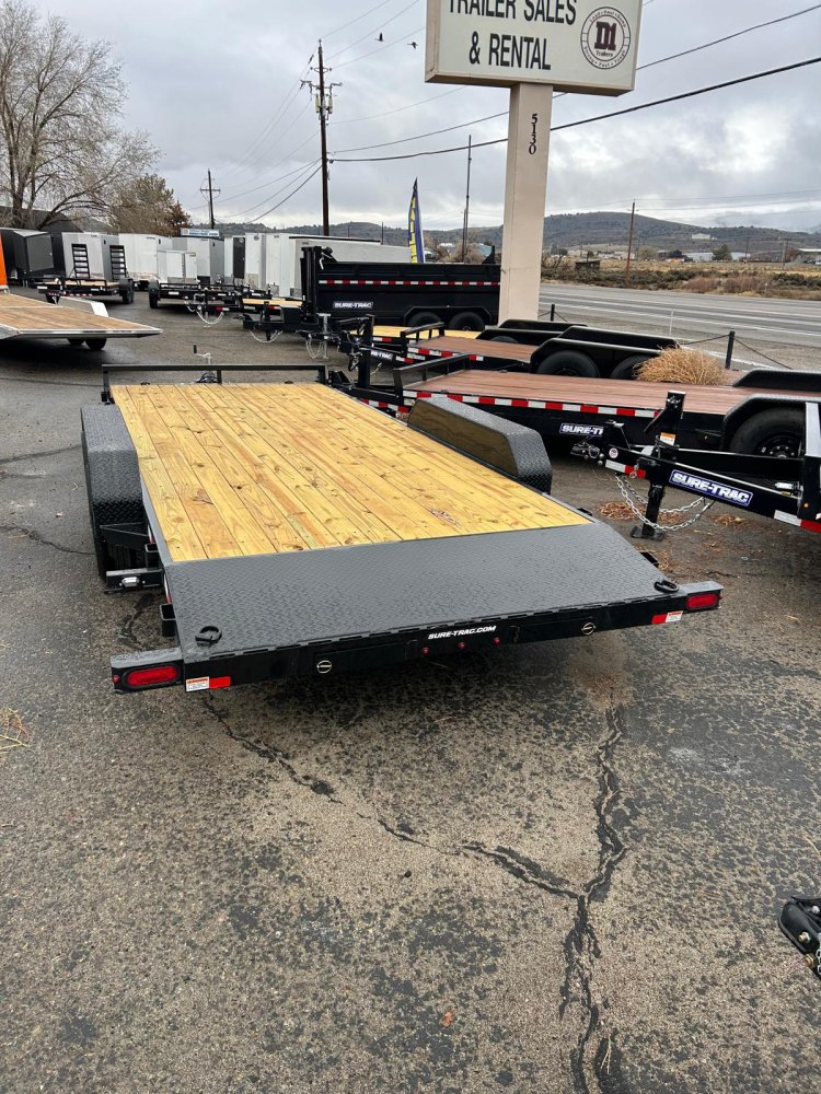 7x18 (16+2) C-Channel Wood Deck Car Hauler - Black | Carson City, NV