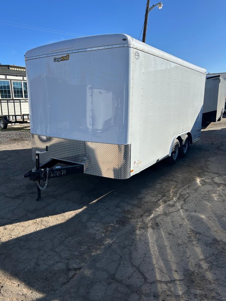 8x16 Cargo King Enclosed Trailer - White