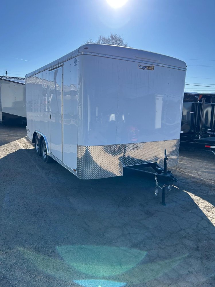 8x16 Cargo King Enclosed Trailer - White