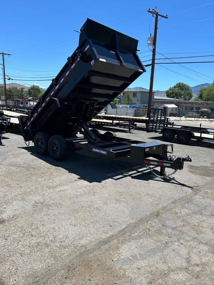 7x14 HD Low Profile Dump Trailer - 14K GVWR - Black