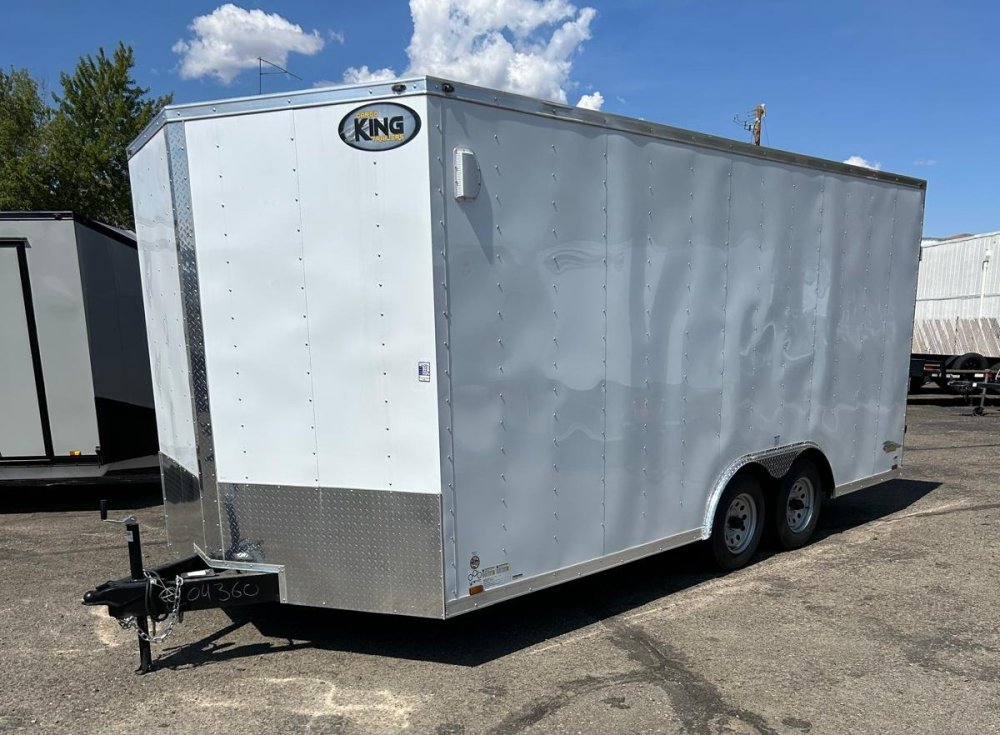 8.5x18 Cargo King Enclosed Trailer - 6" Extra Height, White