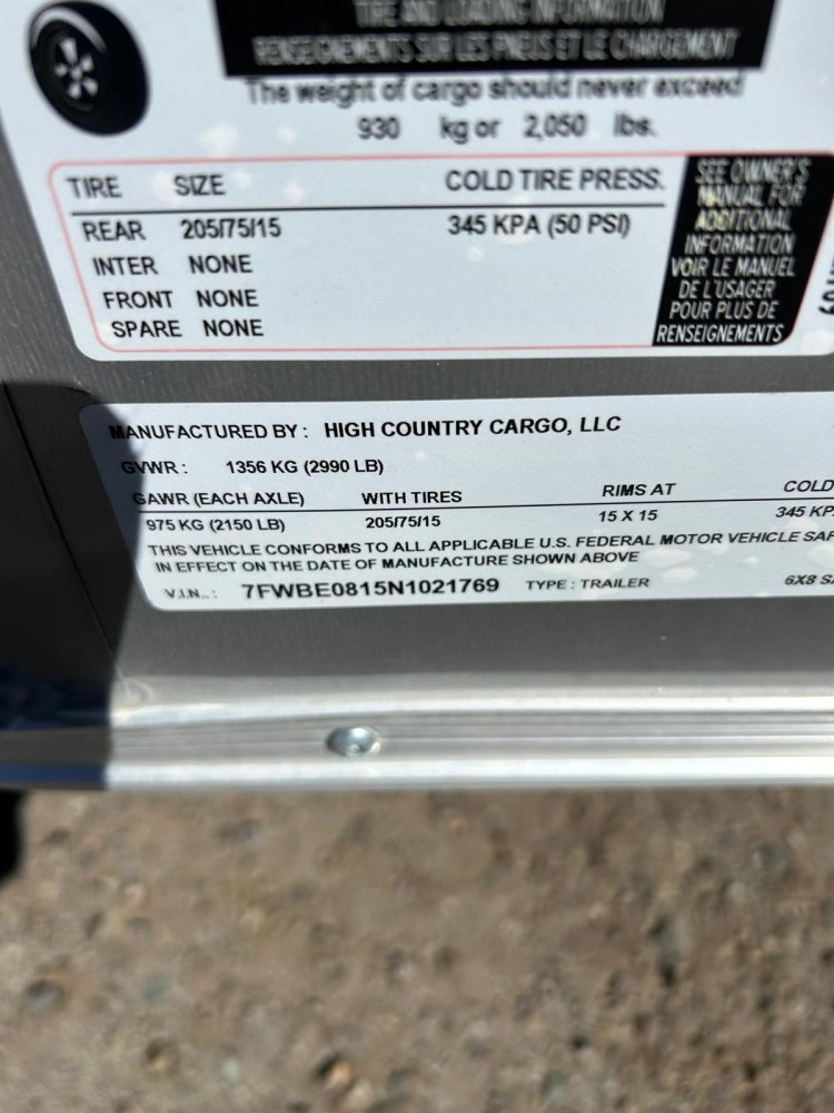 6x8 Pace American Enclosed Cargo
