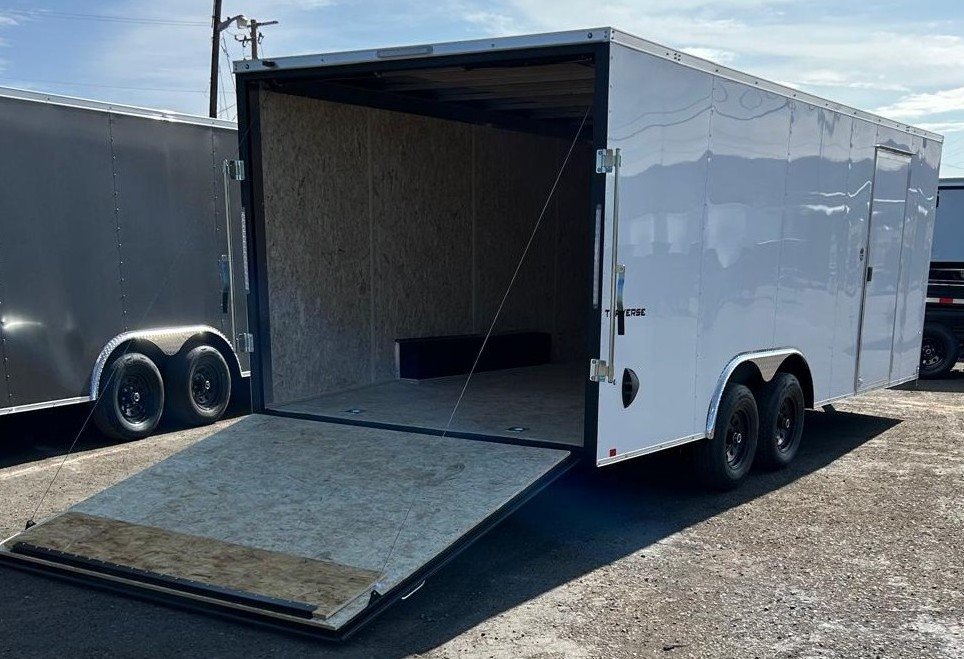 8.5x20 Traverse Flat Top V-Nose Enclosed Trailer - White | 7K GVWR | Carson City, NV