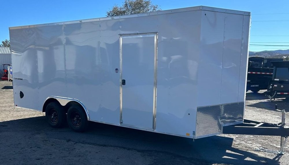 8.5x20 Traverse Flat Top V-Nose Enclosed Trailer - White | 7K GVWR | Carson City, NV