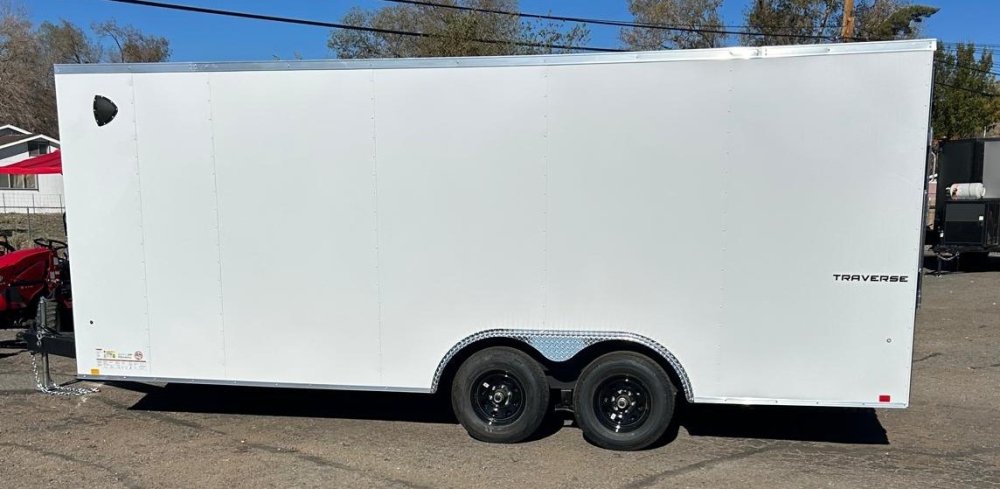 8.5x20 Traverse Flat Top V-Nose Enclosed Trailer - White | 7K GVWR | Carson City, NV