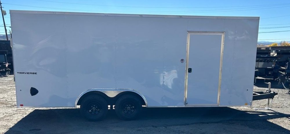 8.5x20 Traverse Flat Top V-Nose Enclosed Trailer - White | 7K GVWR | Carson City, NV